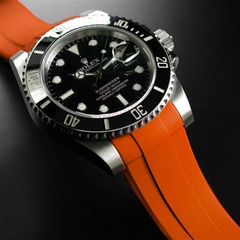 rolex orange rubber strap|best rubber strap for Rolex.